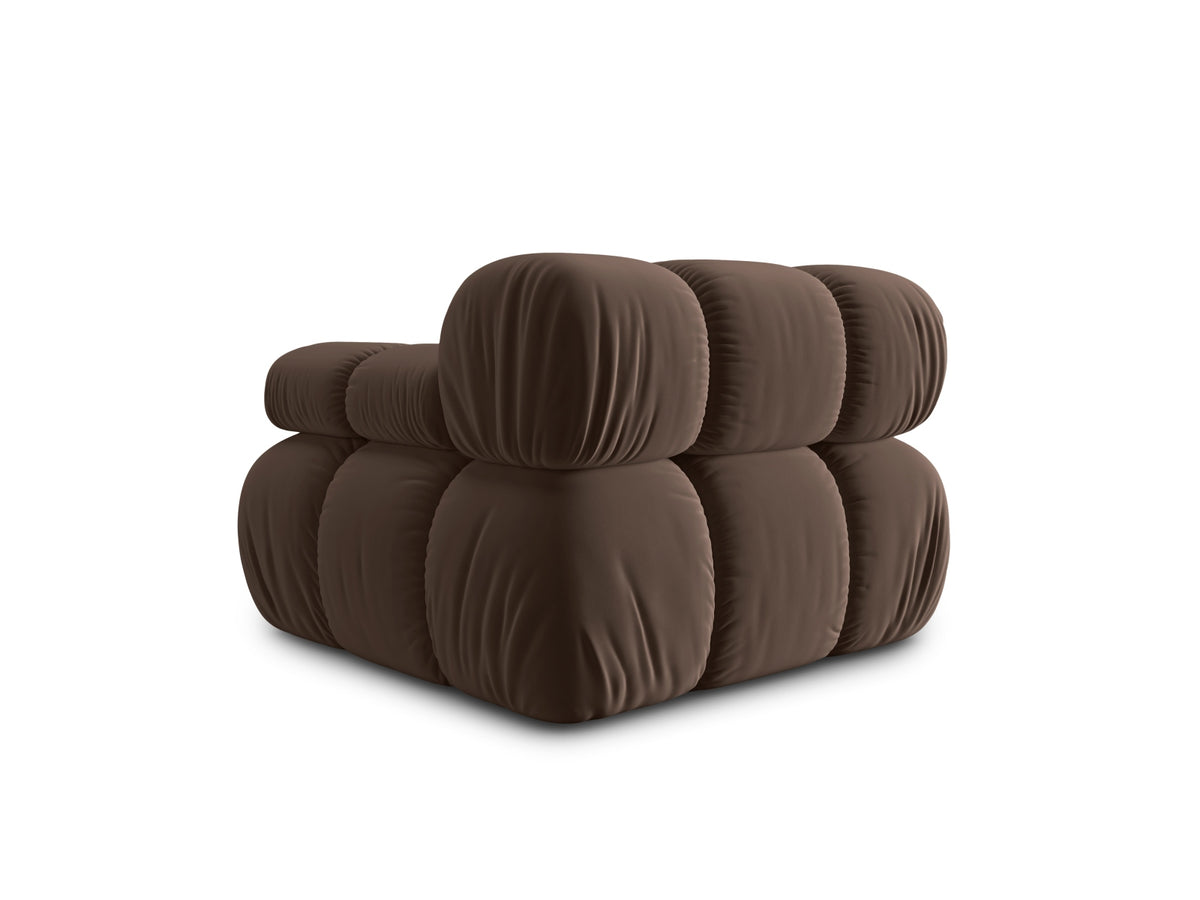 Bellis Velour Modul rechts 1 Sitzer in Dark Brown-Bluvel präsentiert im Onlineshop von KAQTU Design AG. Modulares Sofa ist von Micadoni
