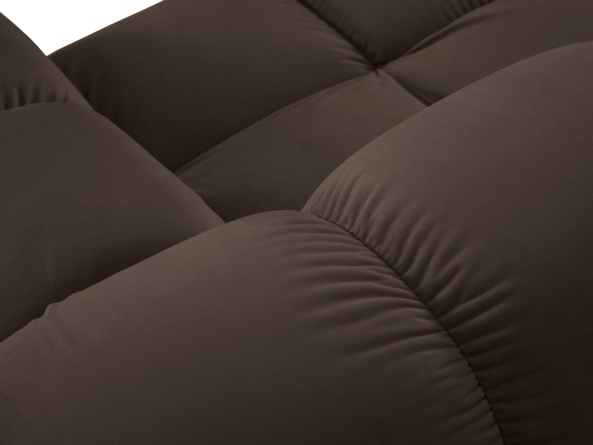 Bellis Velour Modul rechts 1 Sitzer in Dark Brown-Bluvel präsentiert im Onlineshop von KAQTU Design AG. Modulares Sofa ist von Micadoni