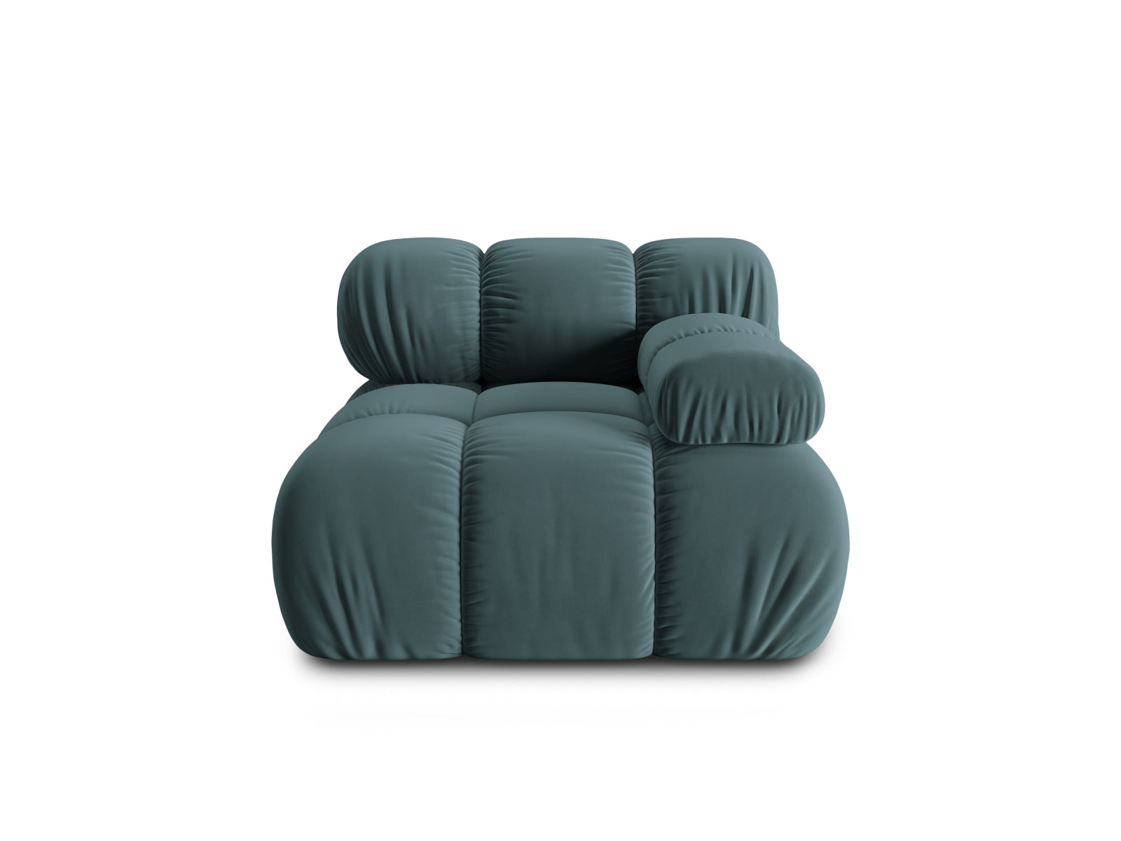 Bellis Velour Modul rechts 1 Sitzer in Turquoise präsentiert im Onlineshop von KAQTU Design AG. Modulares Sofa ist von Micadoni