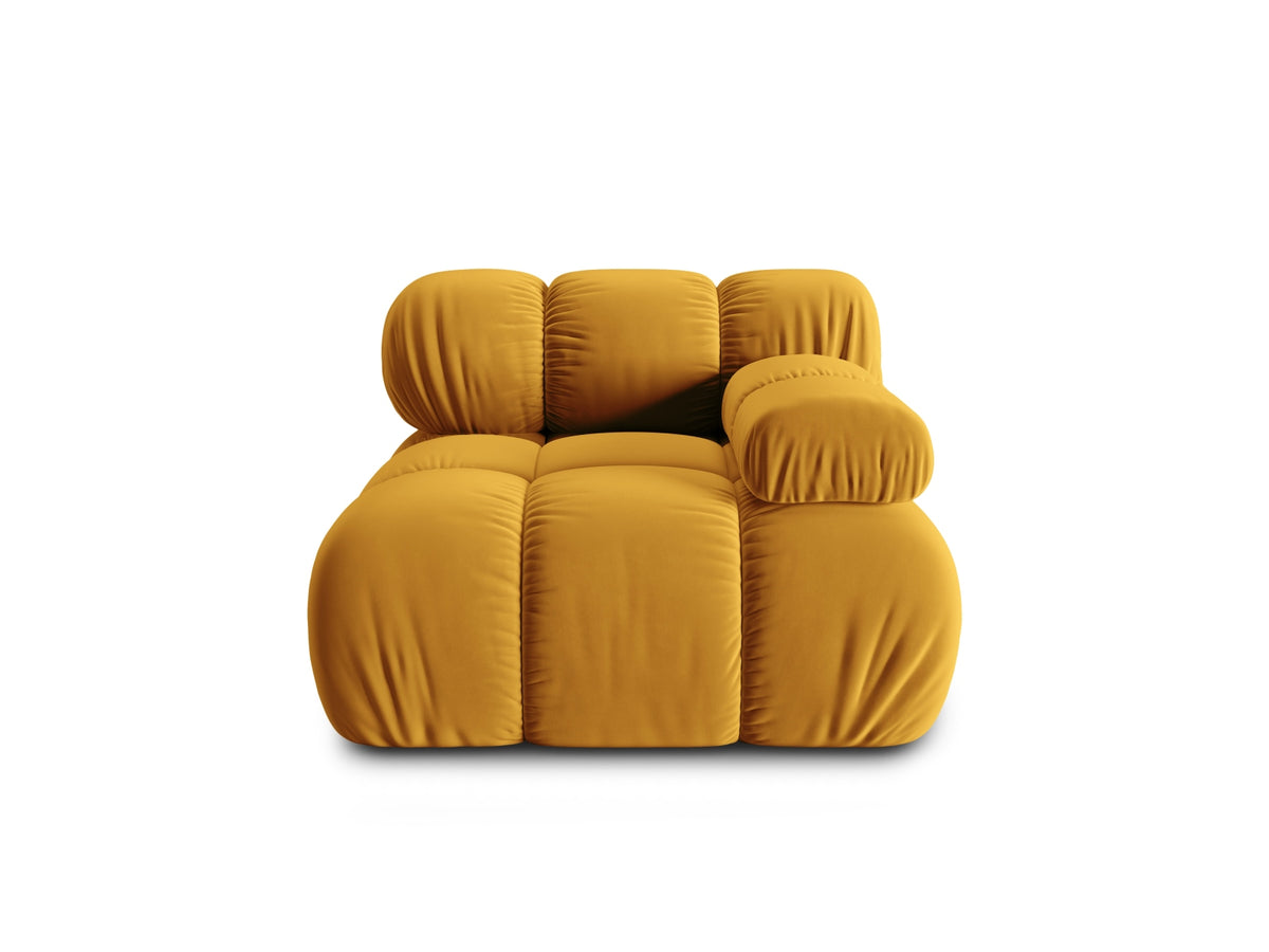 Bellis Velour Modul rechts 1 Sitzer in Yellow-Bluvel präsentiert im Onlineshop von KAQTU Design AG. Modulares Sofa ist von Micadoni