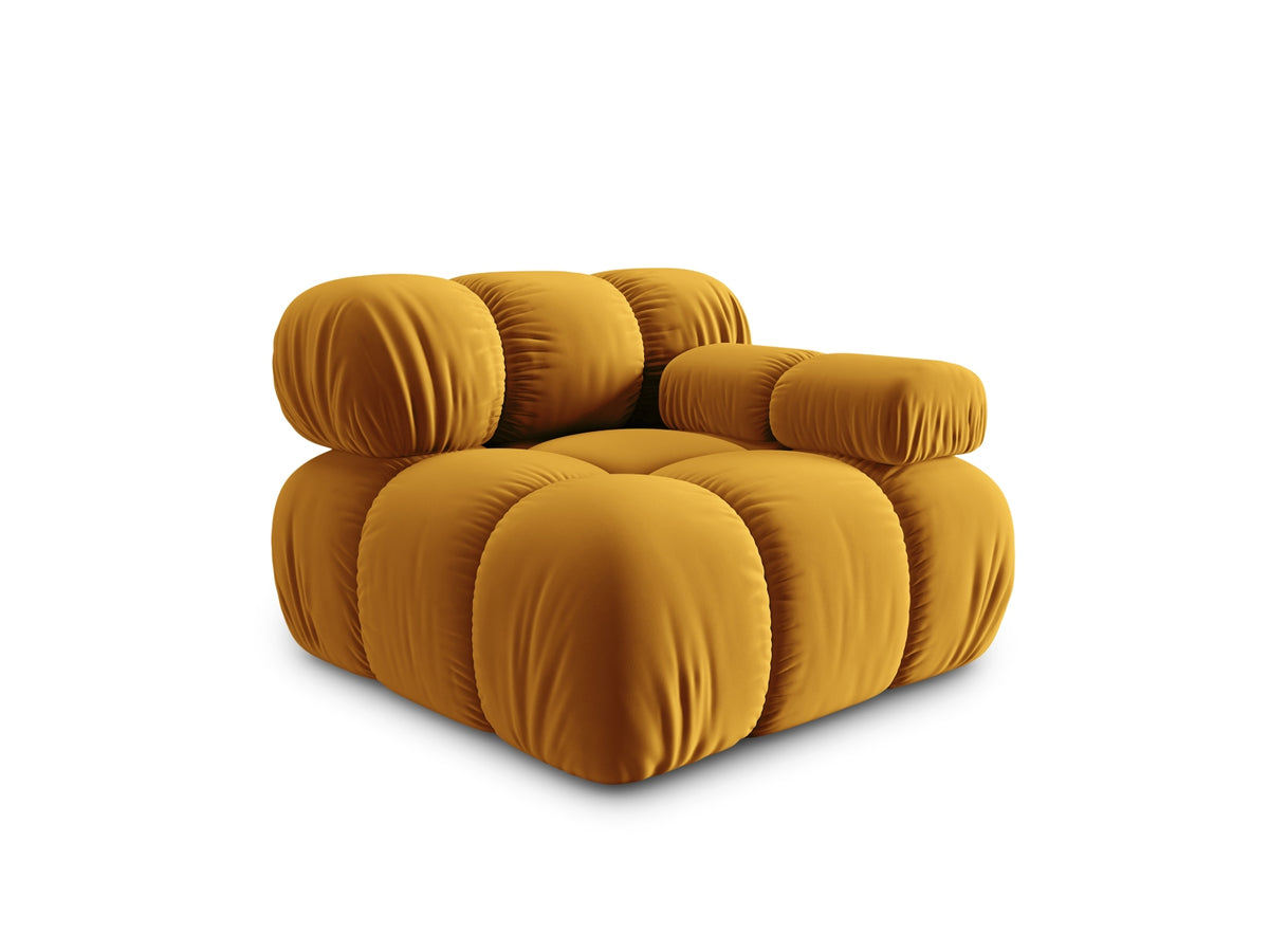 Bellis Velour Modul rechts 1 Sitzer in Yellow-Bluvel präsentiert im Onlineshop von KAQTU Design AG. Modulares Sofa ist von Micadoni