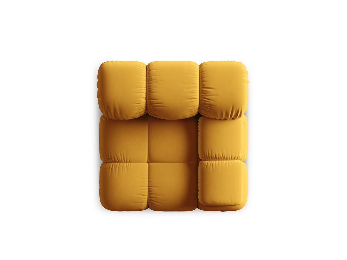 Bellis Velour Modul rechts 1 Sitzer in Yellow-Bluvel präsentiert im Onlineshop von KAQTU Design AG. Modulares Sofa ist von Micadoni