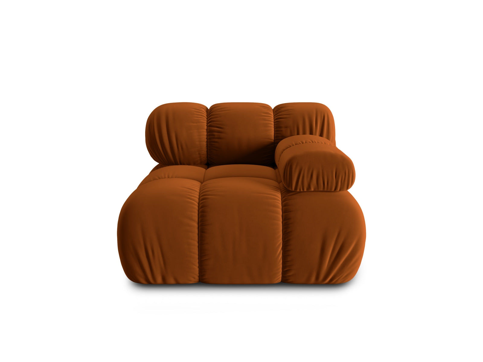 Bellis Velour Modul rechts 1 Sitzer in Terracotta-Bluvel präsentiert im Onlineshop von KAQTU Design AG. Modulares Sofa ist von Micadoni