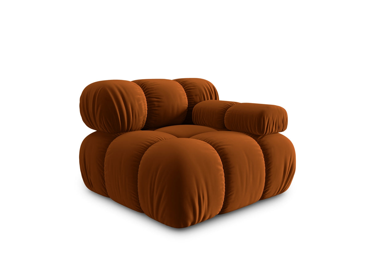 Bellis Velour Modul rechts 1 Sitzer in Terracotta-Bluvel präsentiert im Onlineshop von KAQTU Design AG. Modulares Sofa ist von Micadoni