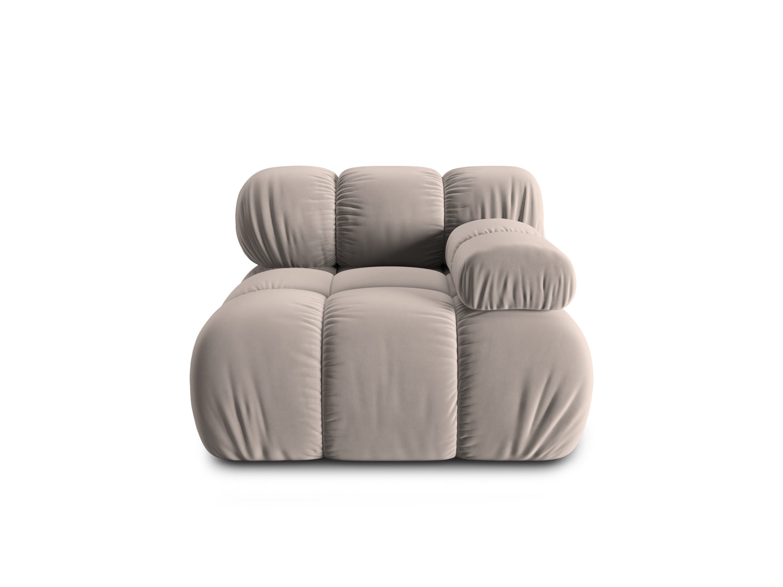 Bellis Velour Modul rechts 1 Sitzer in Cappuccino-Bluvel präsentiert im Onlineshop von KAQTU Design AG. Modulares Sofa ist von Micadoni