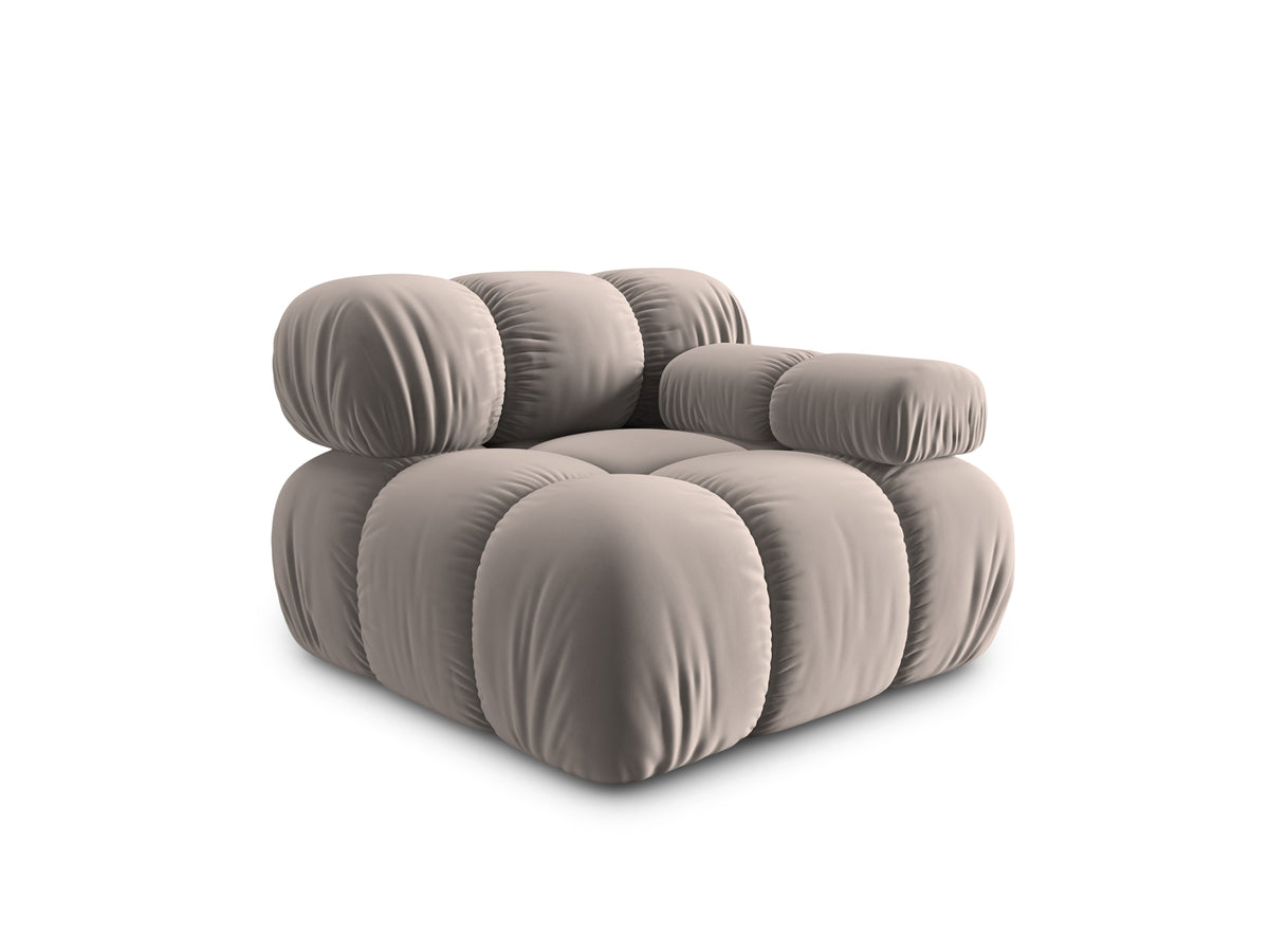 Bellis Velour Modul rechts 1 Sitzer in Cappuccino-Bluvel präsentiert im Onlineshop von KAQTU Design AG. Modulares Sofa ist von Micadoni