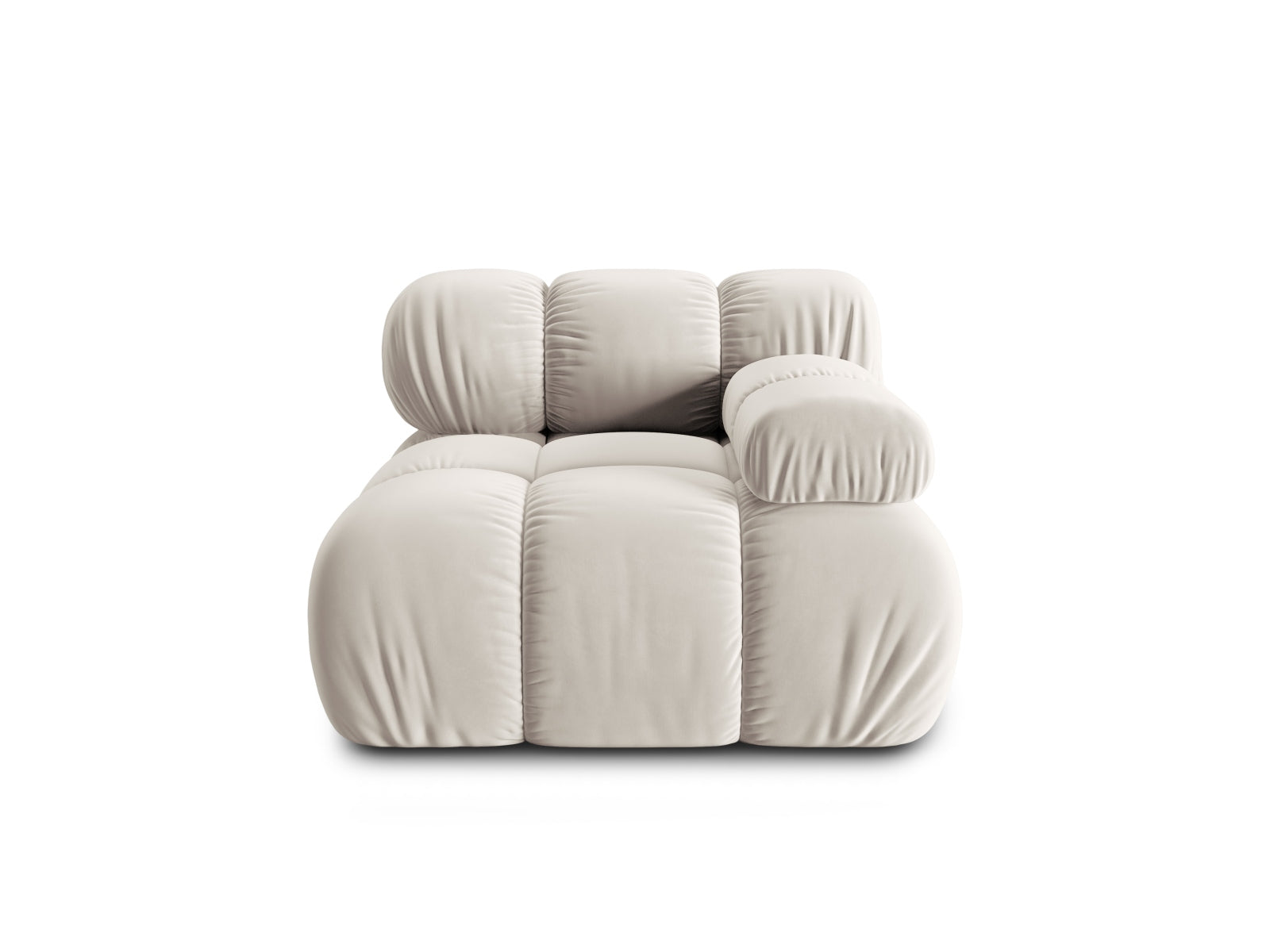 Bellis Velour Modul rechts 1 Sitzer in Dark Beige präsentiert im Onlineshop von KAQTU Design AG. Modulares Sofa ist von Micadoni