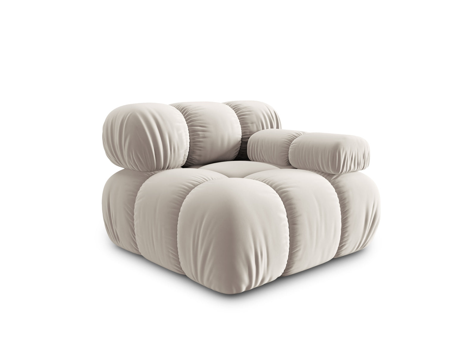 Bellis Velour Modul rechts 1 Sitzer in Dark Beige-Bluvel präsentiert im Onlineshop von KAQTU Design AG. Modulares Sofa ist von Micadoni
