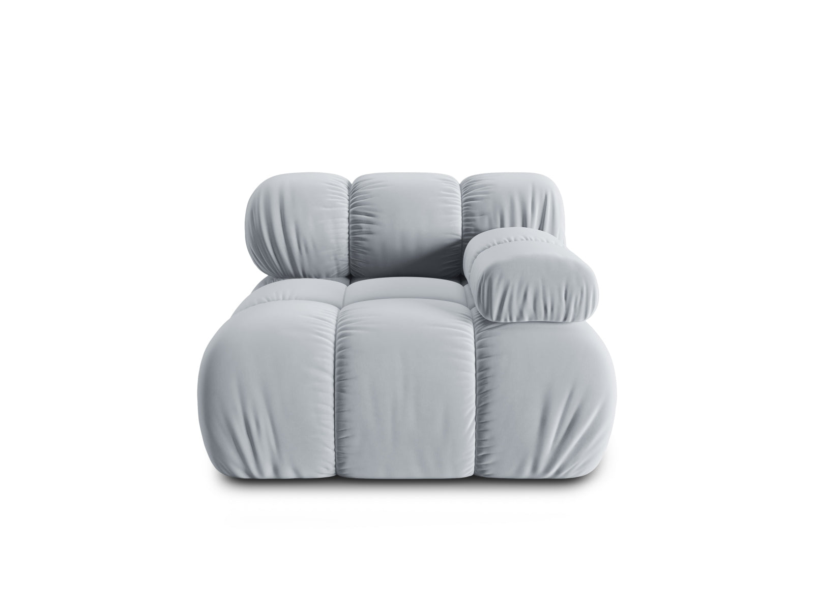 Bellis Velour Modul rechts 1 Sitzer in Light Blue-Bluvel präsentiert im Onlineshop von KAQTU Design AG. Modulares Sofa ist von Micadoni