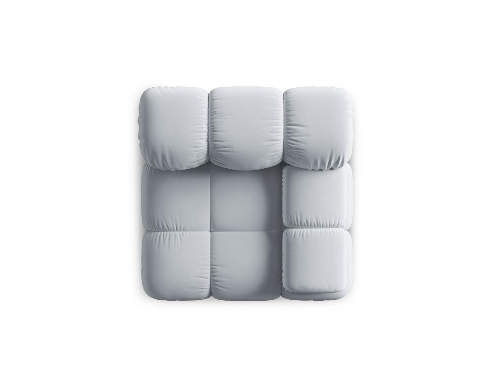 Elegantes Bellis Velour Modul rechts 1 Sitzer in sanftem Hellblau, ideal für kreative Raumgestaltungen und komfortable Sitzmöglichkeiten.