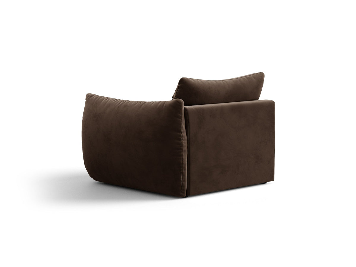 Modulares Sofa Bloom Modul von Micadoni in Leichtes Beige mit Casino-Stoffbezug aus Velours und schwarzen Kunststoffbeinen.