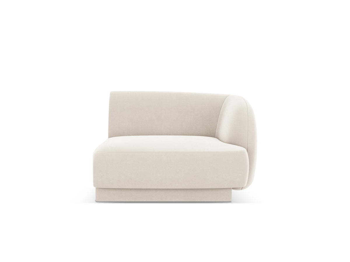 Miley Velour Modul rechts 1 Sitzer in Light Beige-Bluvel präsentiert im Onlineshop von KAQTU Design AG. Modulares Sofa ist von Micadoni