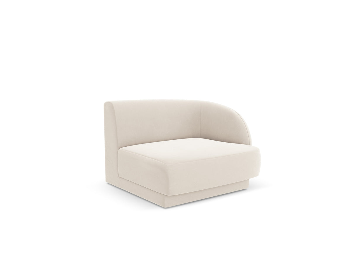 Miley Velour Modul rechts 1 Sitzer in Light Beige-Bluvel präsentiert im Onlineshop von KAQTU Design AG. Modulares Sofa ist von Micadoni