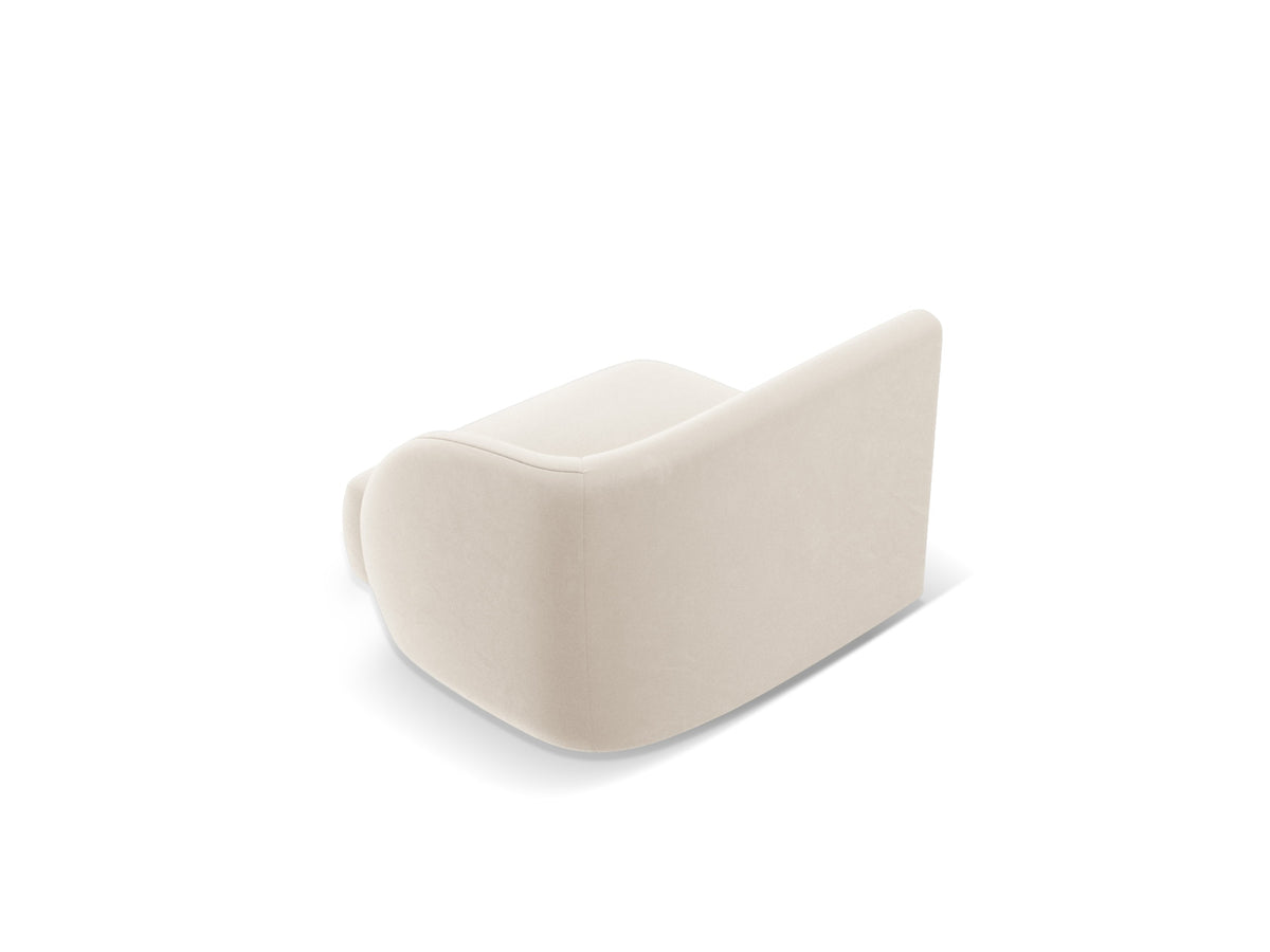 Miley Velour Modul rechts 1 Sitzer in Light Beige-Bluvel präsentiert im Onlineshop von KAQTU Design AG. Modulares Sofa ist von Micadoni