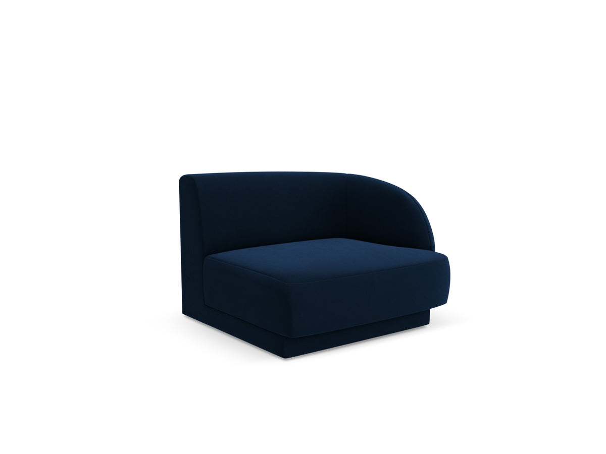 Miley Velour Modul rechts 1 Sitzer in Royal Blue-Bluvel präsentiert im Onlineshop von KAQTU Design AG. Modulares Sofa ist von Micadoni