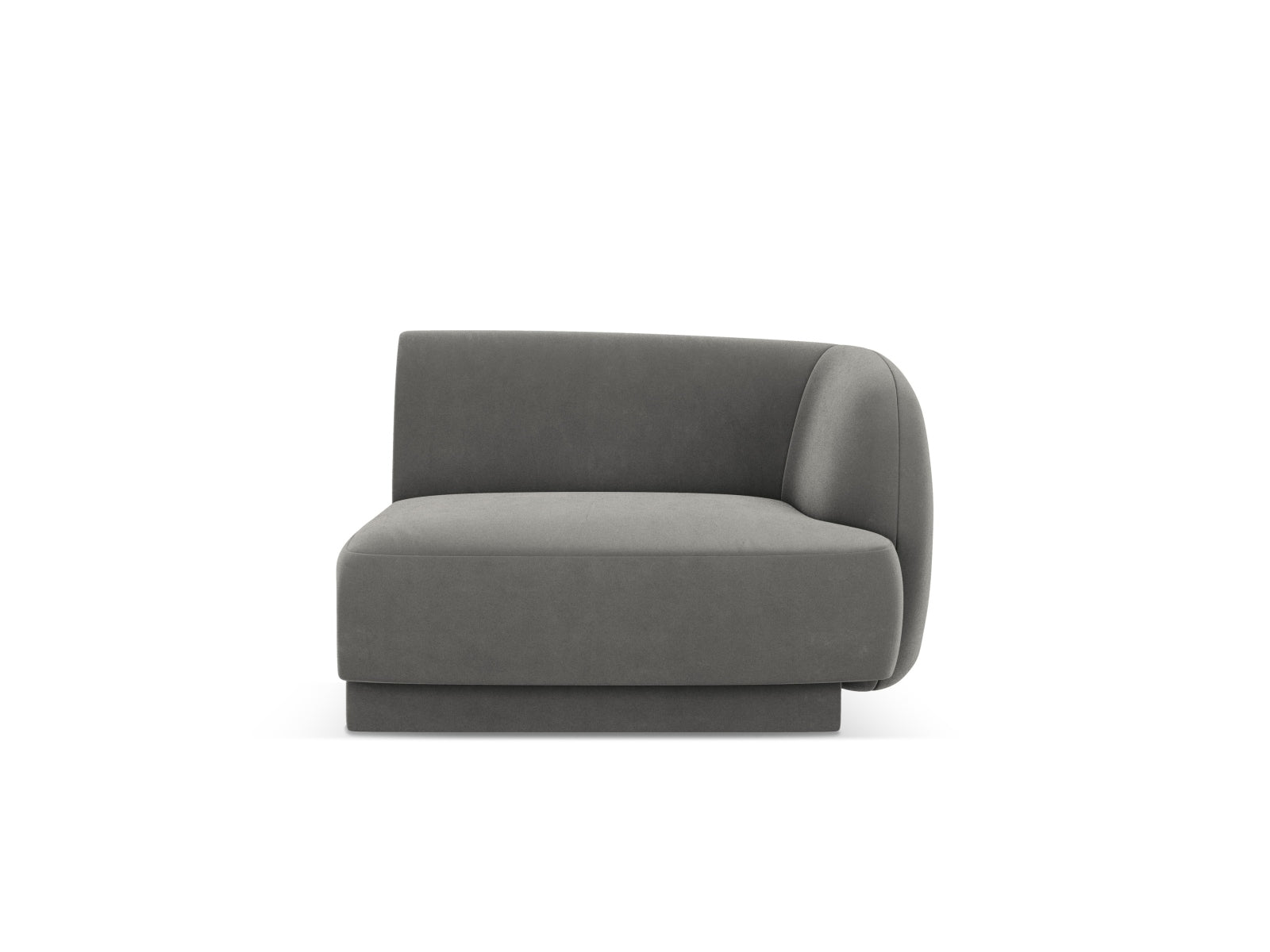 Miley Velour Modul rechts 1 Sitzer in Light Grey präsentiert im Onlineshop von KAQTU Design AG. Modulares Sofa ist von Micadoni