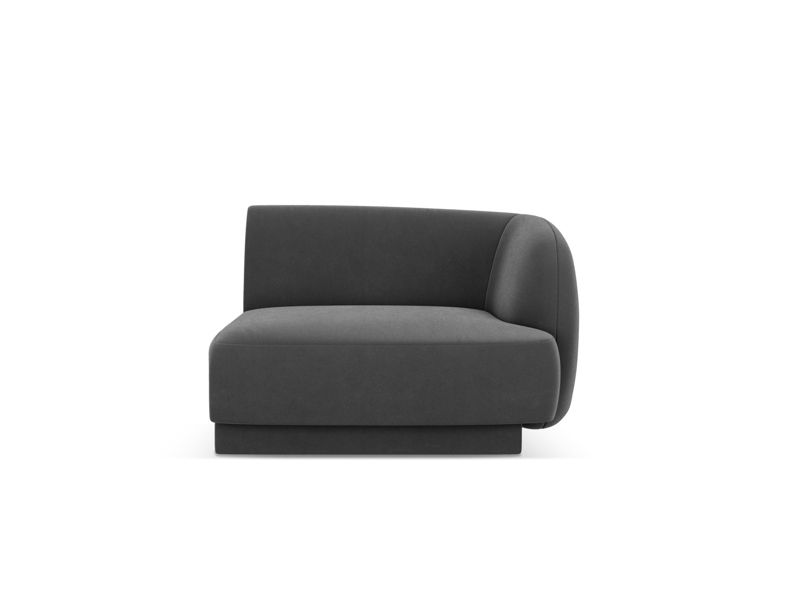 Miley Velour Modul rechts 1 Sitzer in Grey präsentiert im Onlineshop von KAQTU Design AG. Modulares Sofa ist von Micadoni