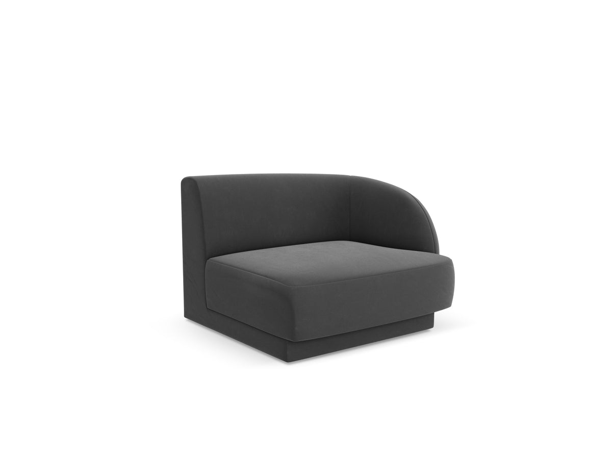 Miley Velour Modul rechts 1 Sitzer in Grey-Bluvel präsentiert im Onlineshop von KAQTU Design AG. Modulares Sofa ist von Micadoni