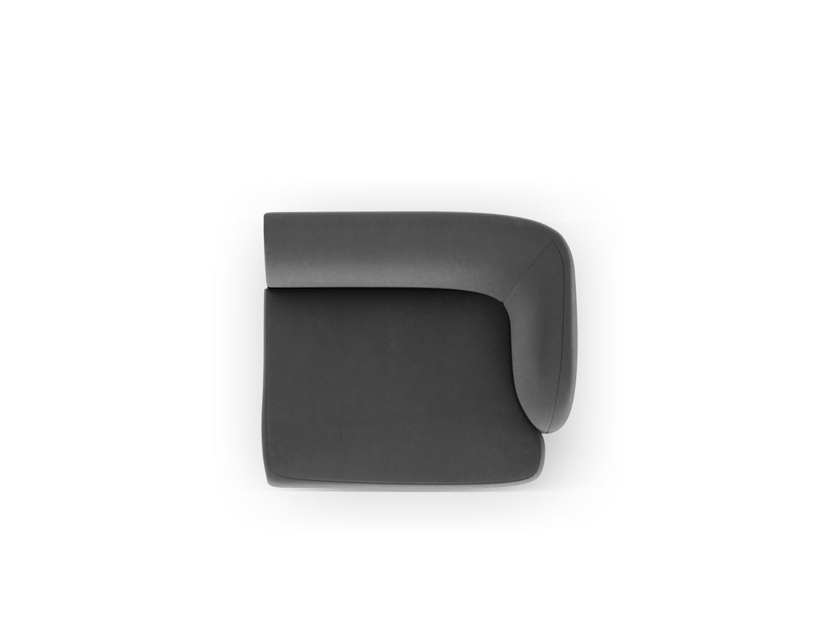 Miley Velour Modul rechts 1 Sitzer in Grey-Bluvel präsentiert im Onlineshop von KAQTU Design AG. Modulares Sofa ist von Micadoni