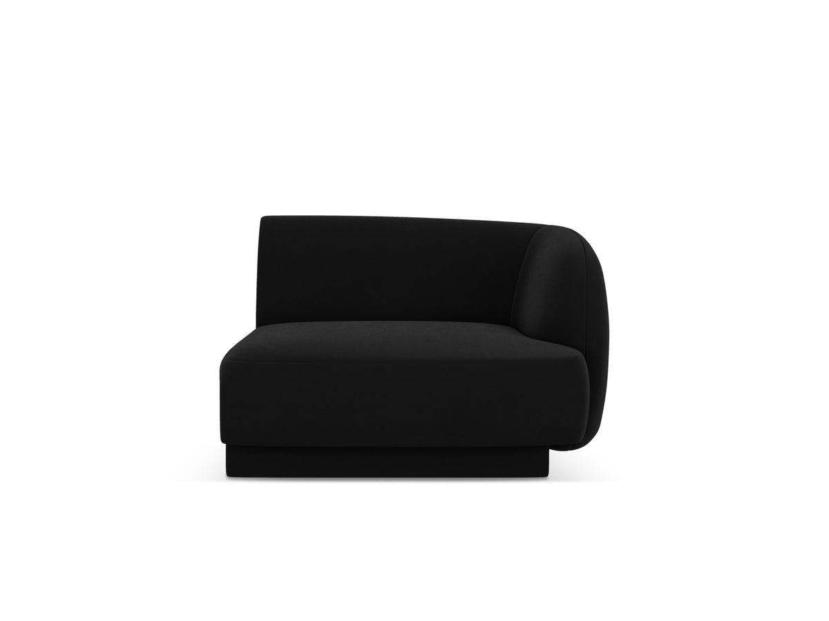 Miley Velour Modul rechts 1 Sitzer in Black-Bluvel präsentiert im Onlineshop von KAQTU Design AG. Modulares Sofa ist von Micadoni