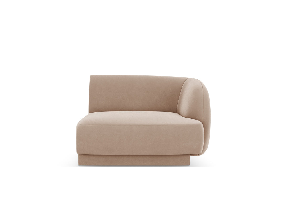Miley Velour Modul rechts 1 Sitzer in Cappuccino-Bluvel präsentiert im Onlineshop von KAQTU Design AG. Modulares Sofa ist von Micadoni