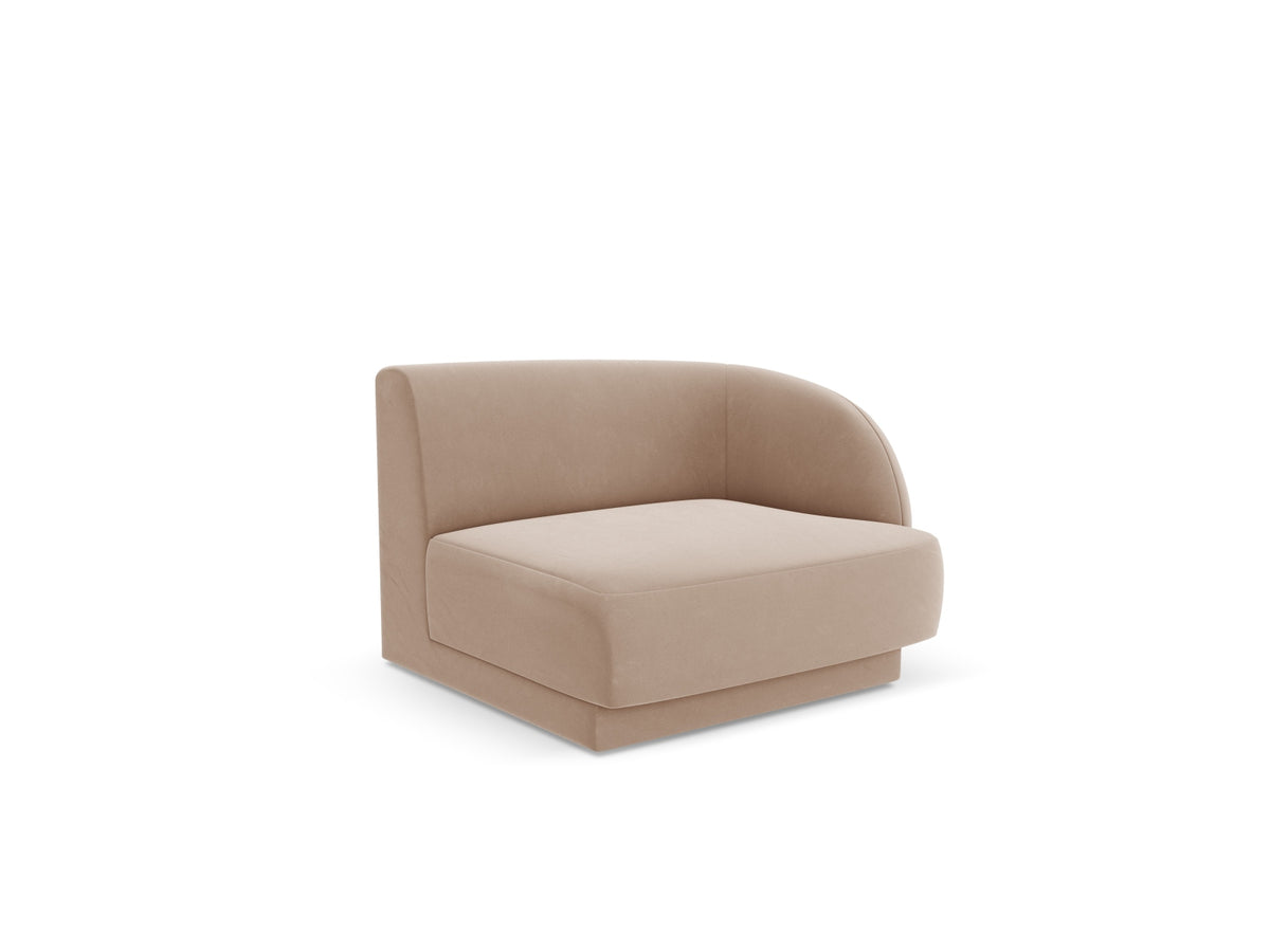 Miley Velour Modul rechts 1 Sitzer in Cappuccino-Bluvel präsentiert im Onlineshop von KAQTU Design AG. Modulares Sofa ist von Micadoni
