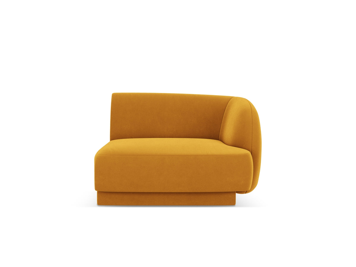 Miley Velour Modul rechts 1 Sitzer in Yellow-Bluvel präsentiert im Onlineshop von KAQTU Design AG. Modulares Sofa ist von Micadoni