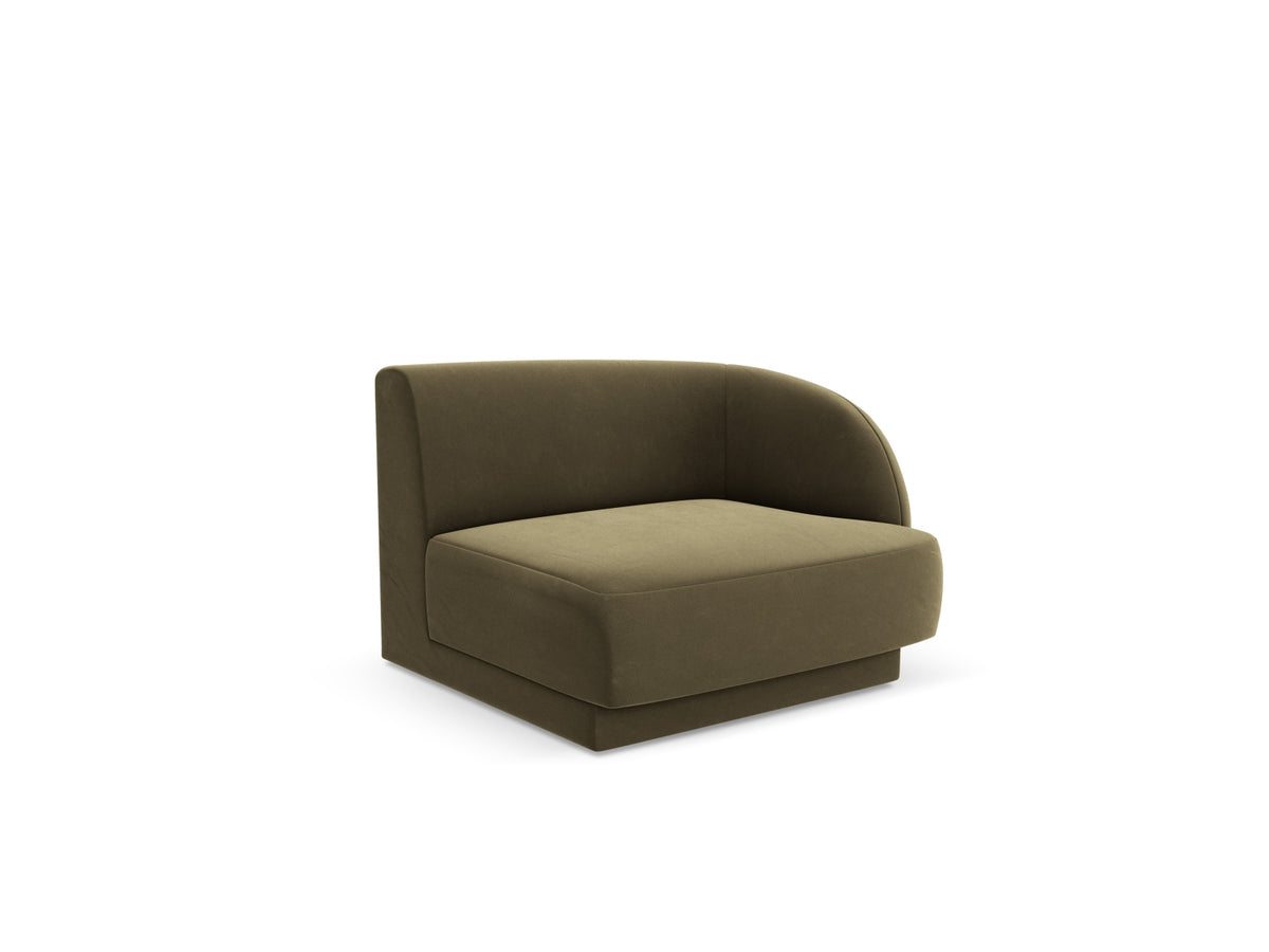 Miley Velour Modul rechts 1 Sitzer in Green-Bluvel präsentiert im Onlineshop von KAQTU Design AG. Modulares Sofa ist von Micadoni