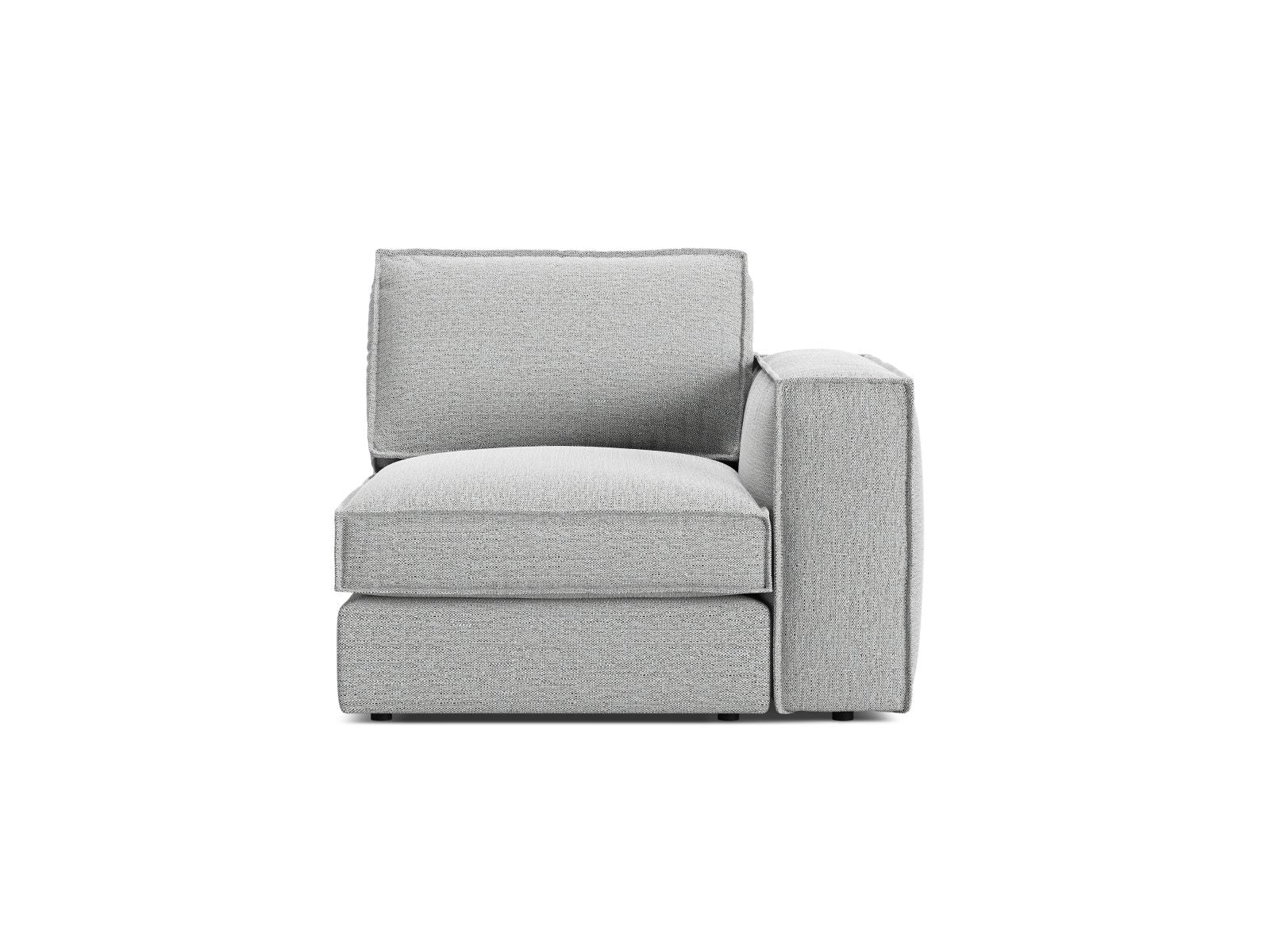 Elegantes 1-Sitzer Modul in edlem Grau, ideal für kreative Sofa-Arrangements und moderne Einrichtungsideen.