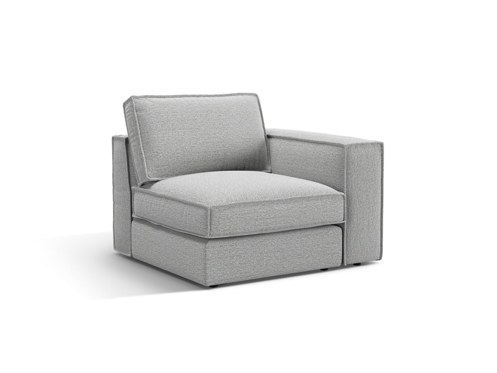 Stylisches 1-Sitzer Modul rechts in zeitlosem Grau, perfekt für individuelle Sofa-Kombinationen und zeitgemäße Wohnkonzepte.