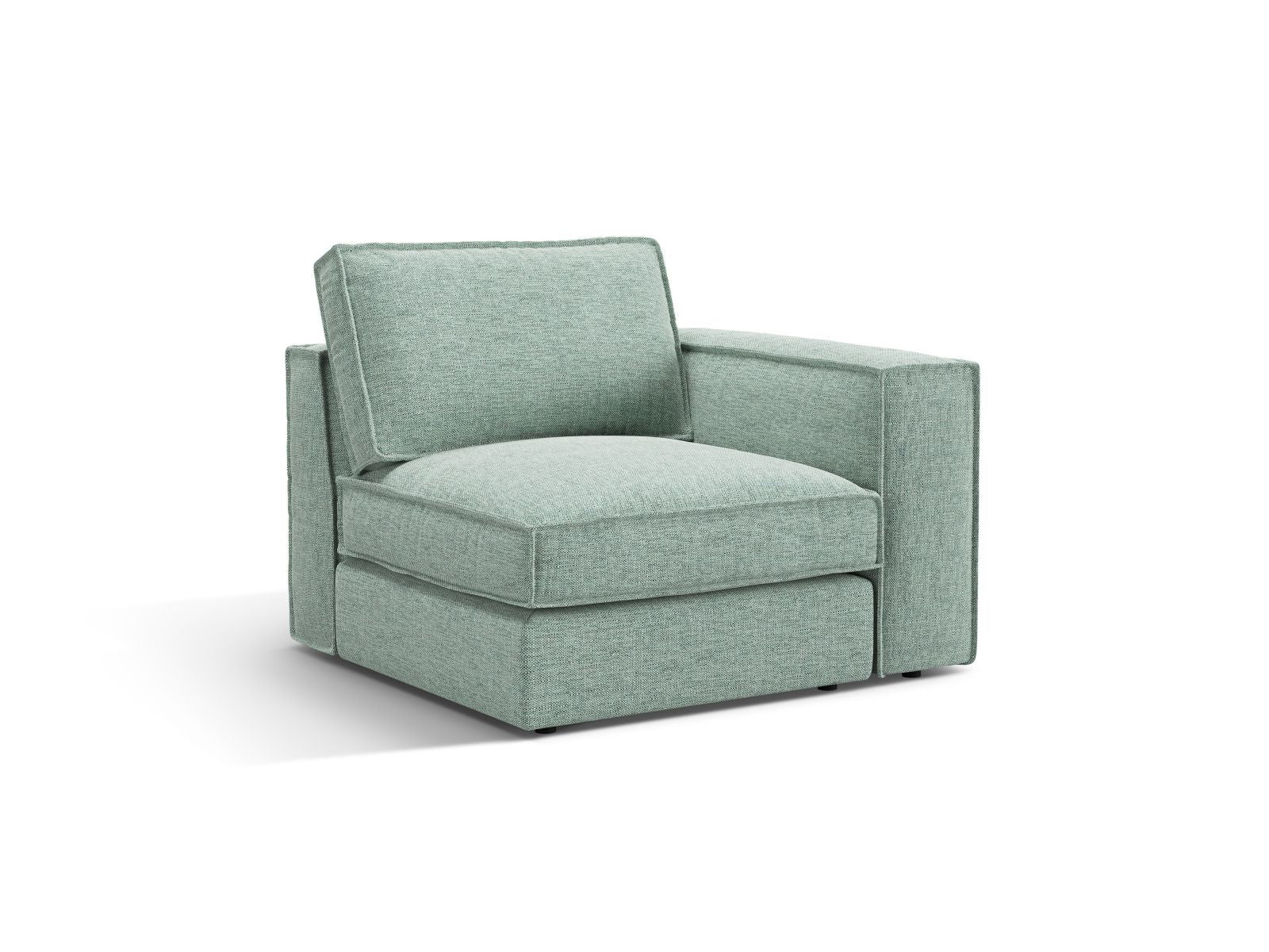 Stylisches 1-Sitzer Modul rechts in sanftem Mint, perfekt für kreative Sofa-Kombinationen und modernes Wohndesign von Micadoni.