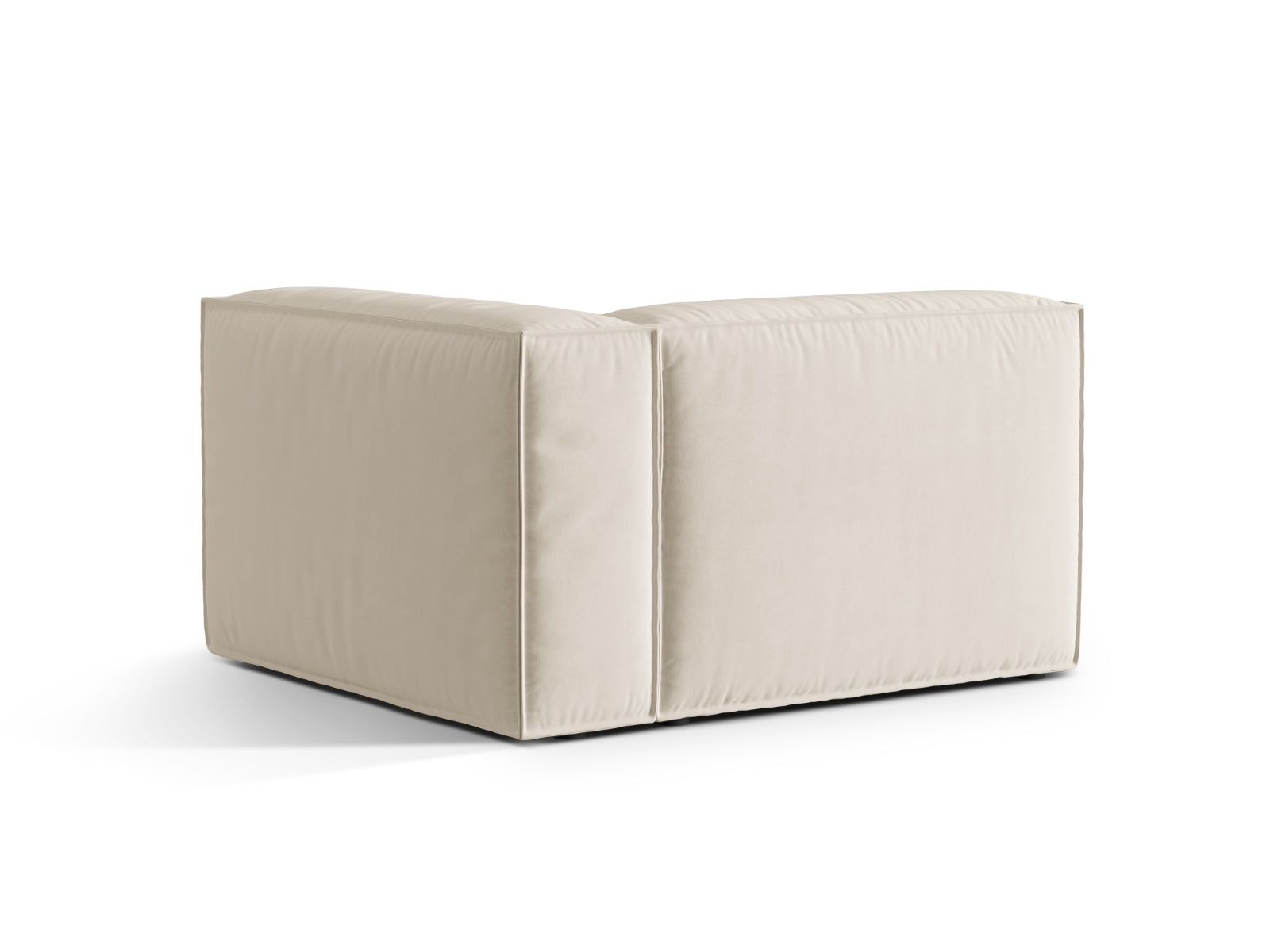 Entdecken Sie das elegante Nuria Velour Modular Sofa rechts 1 Sitzer von Micadoni – ideal für zeitgemässe Wohnräume und höchsten Sitzkomfort.