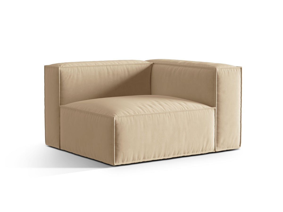 Nuria Velour Modular Sofa rechts 1 Sitzer in Nude-Paris präsentiert im Onlineshop von KAQTU Design AG. Modulares Sofa ist von Micadoni