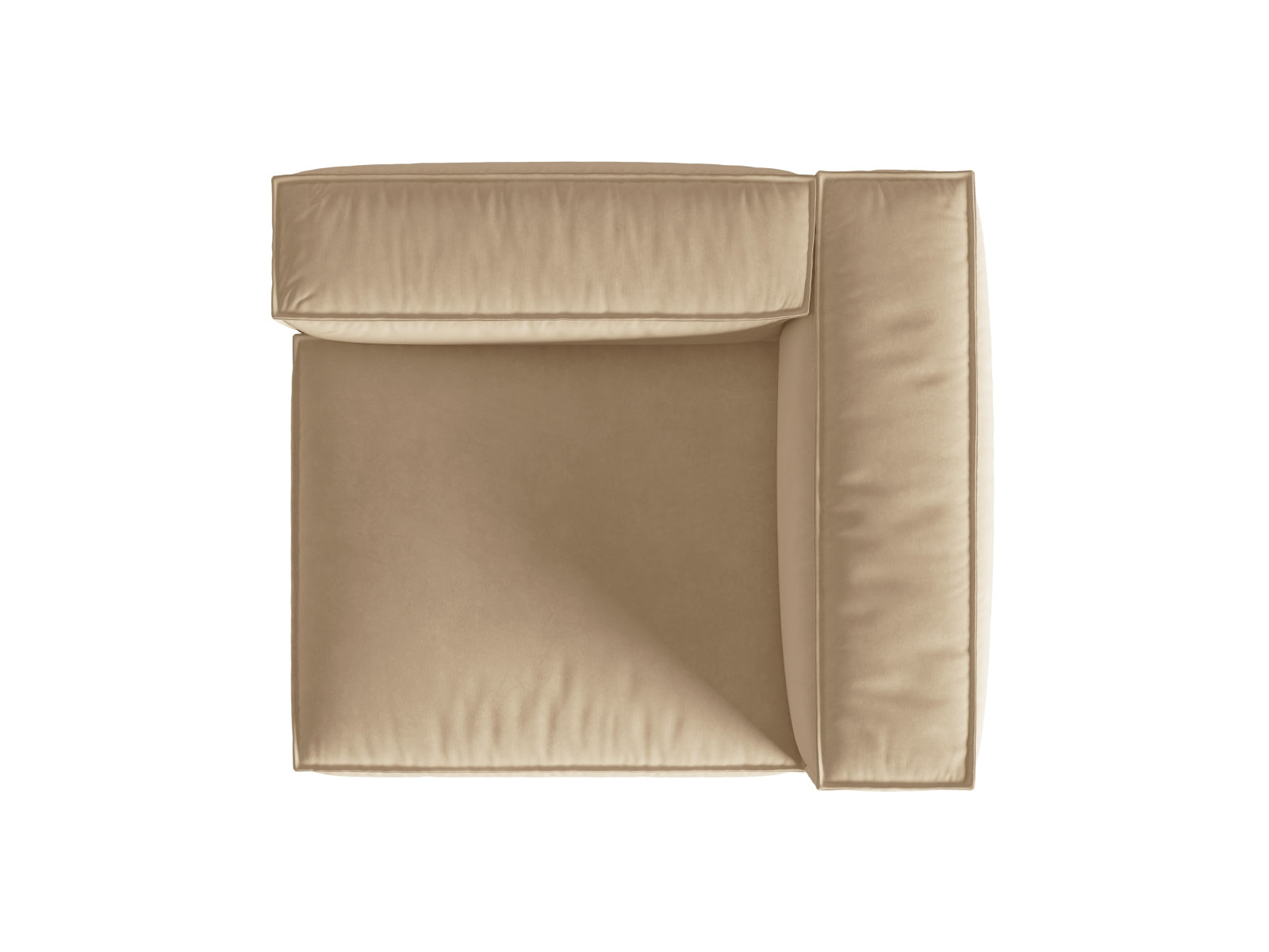 Elegantes Nuria Velour Modular Sofa, 1 Sitzer rechts in sanftem Nude-Paris, ideal für stilvolle und einladende Wohnräume.