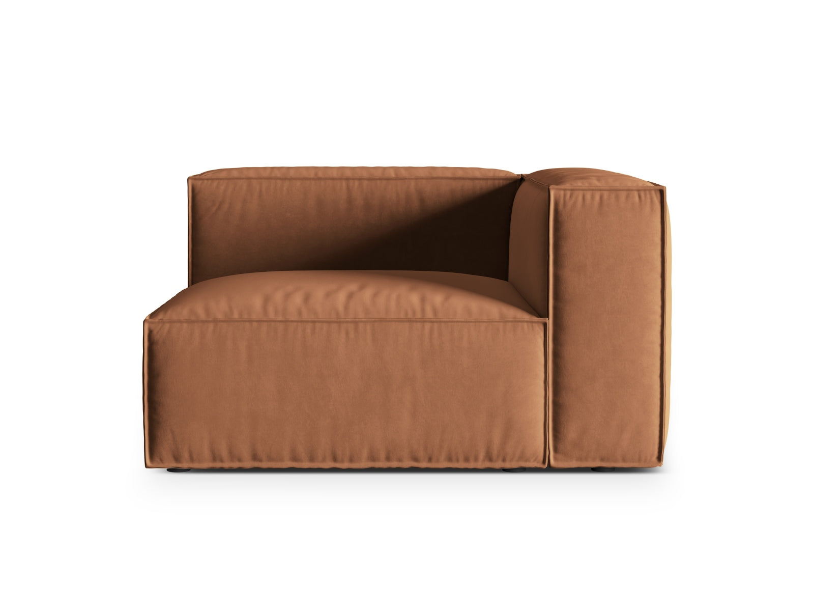 Nuria Velour Modular Sofa rechts 1 Sitzer in Honey-Paris präsentiert im Onlineshop von KAQTU Design AG. Modulares Sofa ist von Micadoni