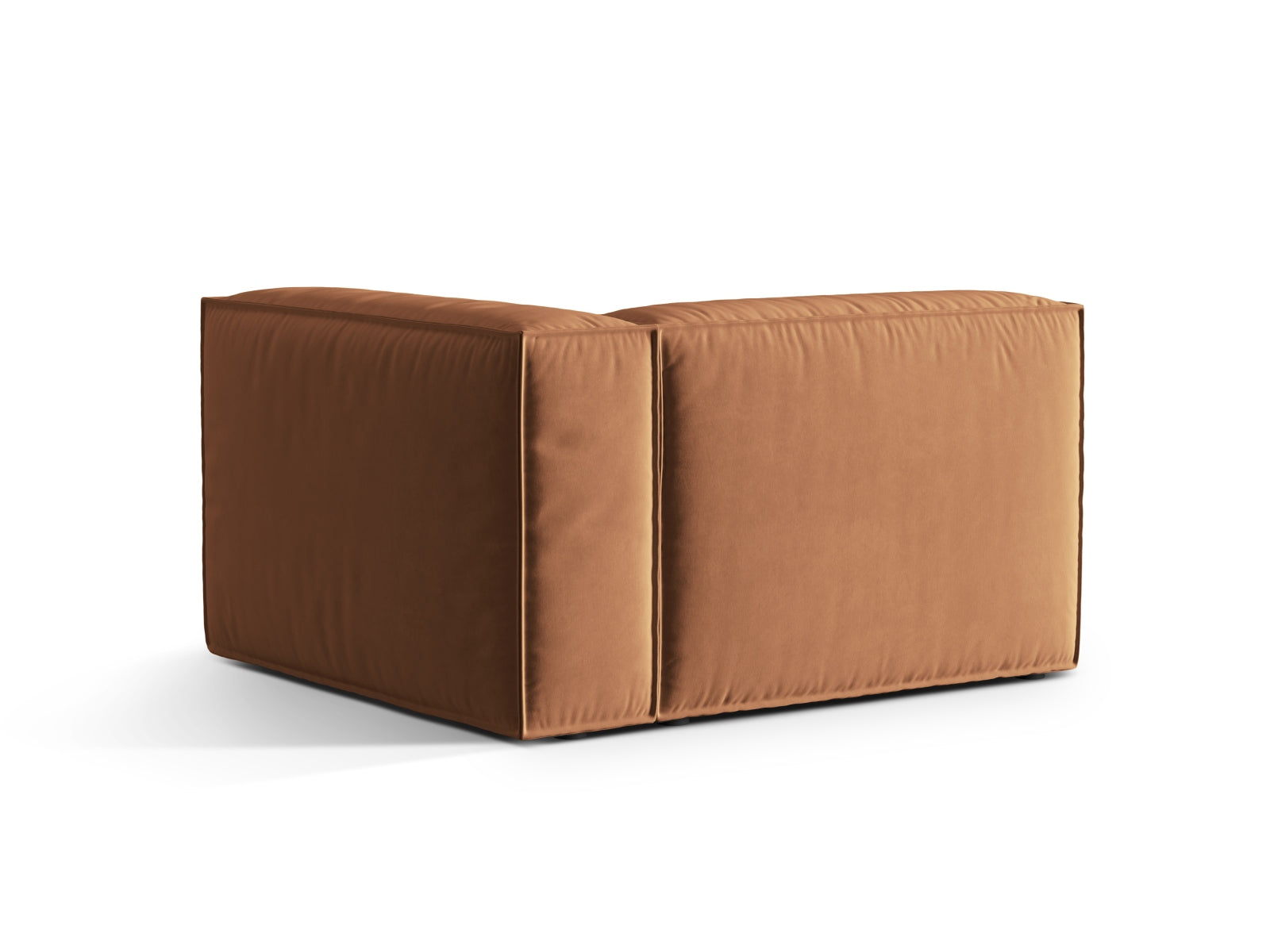 Entdecken Sie das elegante Nuria Velour Modular Sofa rechts 1 Sitzer von Micadoni – ideal für zeitgemässe Wohnräume und höchsten Sitzkomfort.