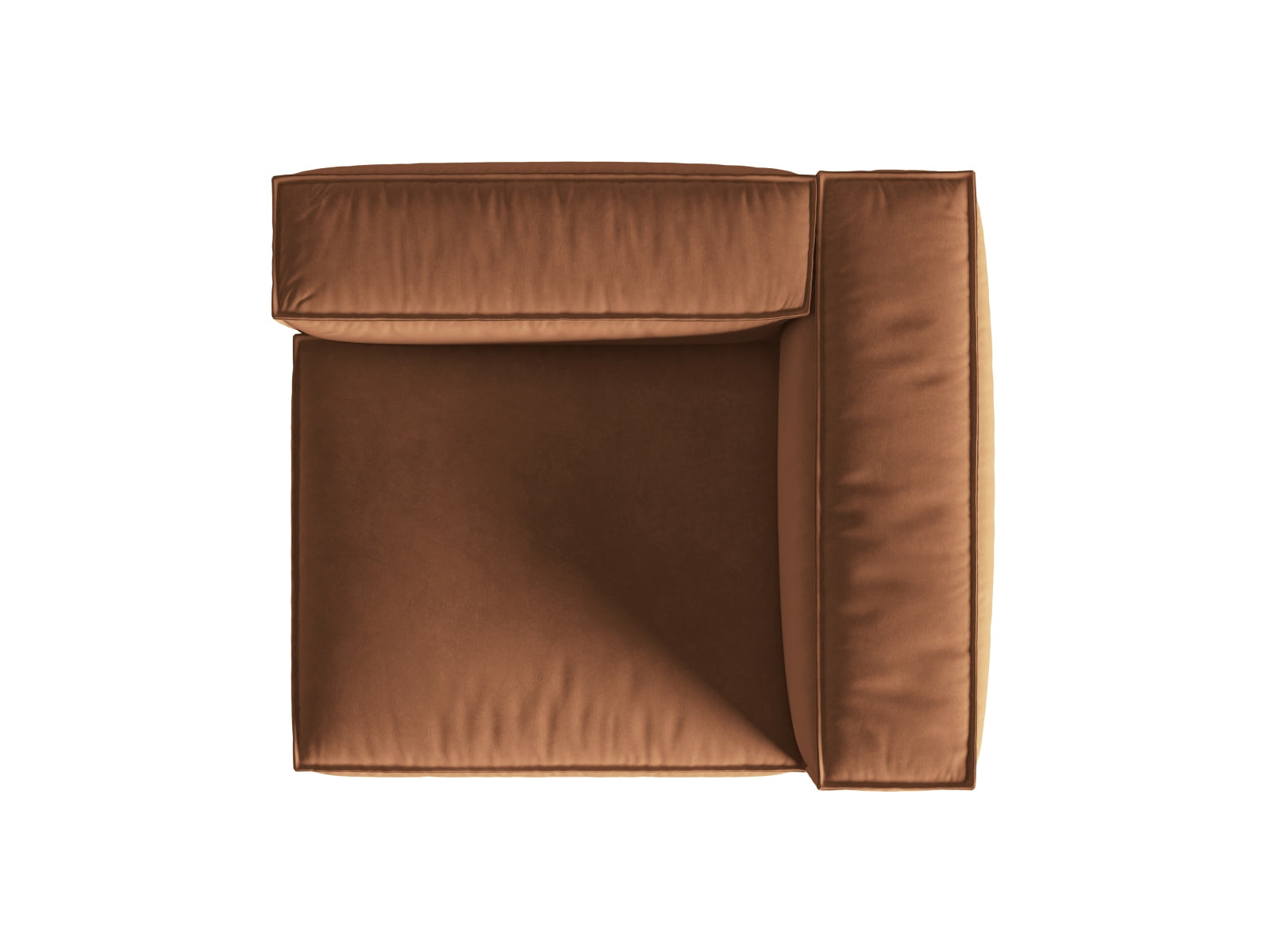 Nuria Velour Modular Sofa rechts 1 Sitzer in Honey-Paris präsentiert im Onlineshop von KAQTU Design AG. Modulares Sofa ist von Micadoni