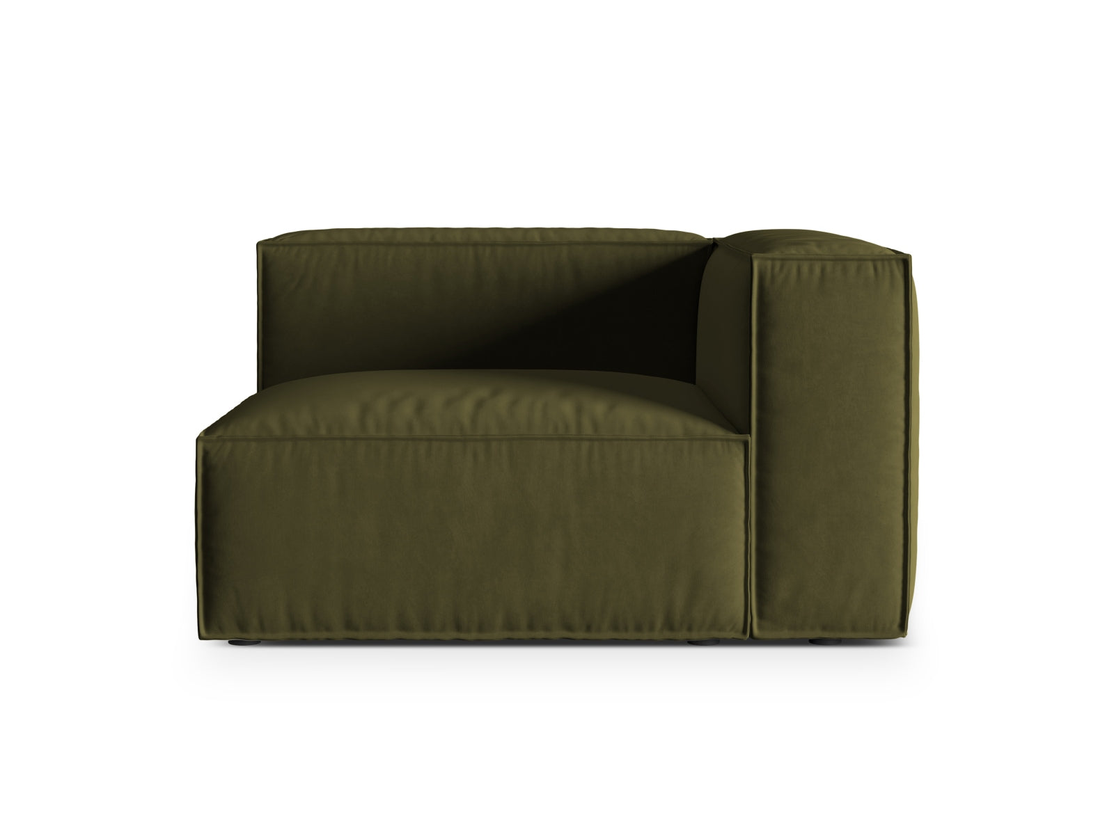 Nuria Velour Modular Sofa rechts 1 Sitzer in Moss Green Melange-Paris präsentiert im Onlineshop von KAQTU Design AG. Modulares Sofa ist von Micadoni