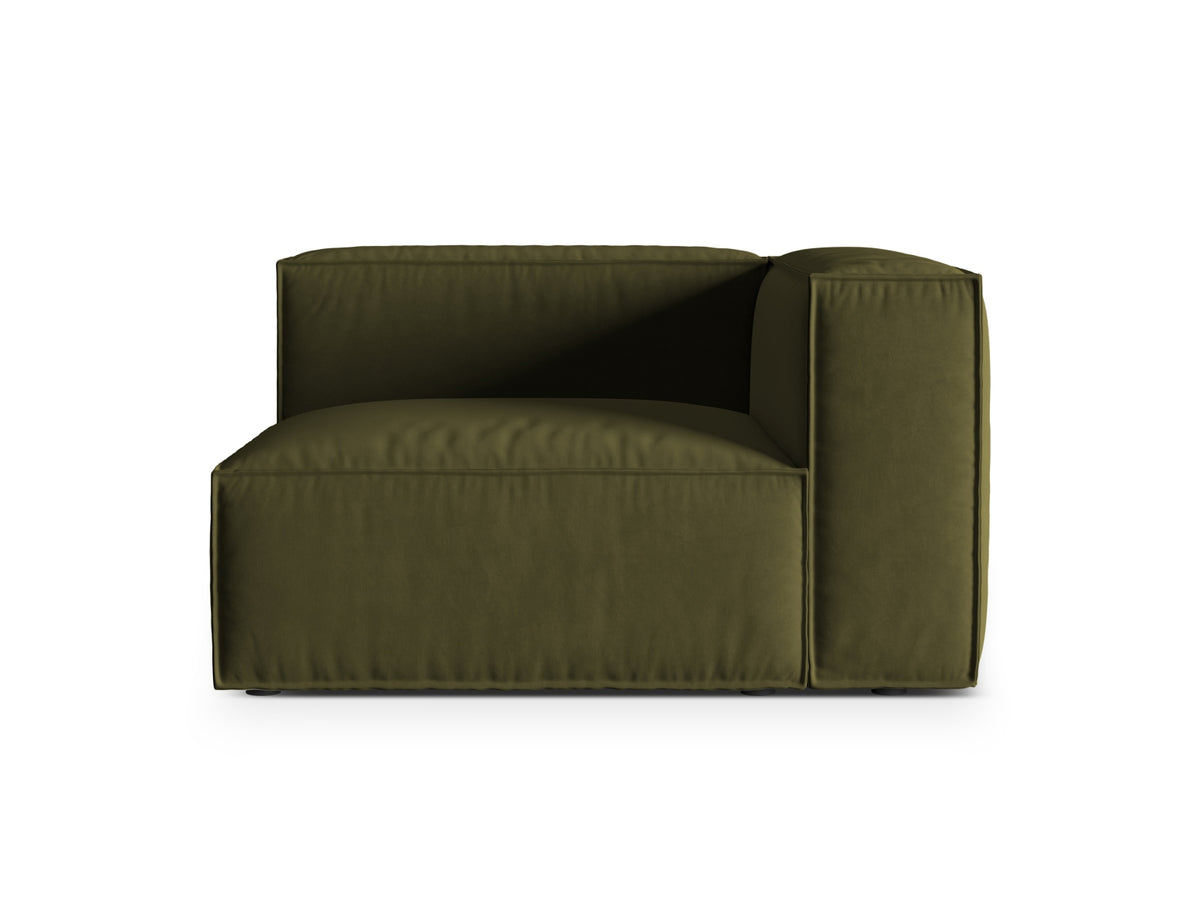 Nuria Velour Modular Sofa rechts 1 Sitzer in Moss Green Melange-Paris präsentiert im Onlineshop von KAQTU Design AG. Modulares Sofa ist von Micadoni