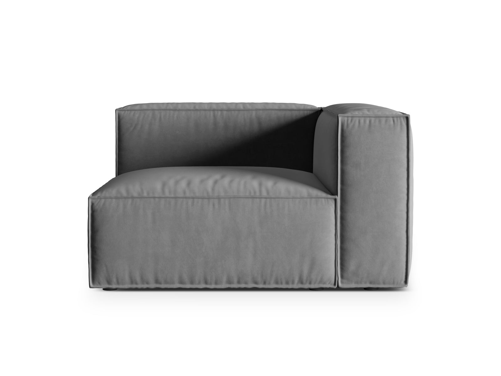 Nuria Velour Modular Sofa rechts 1 Sitzer in Grey präsentiert im Onlineshop von KAQTU Design AG. Modulares Sofa ist von Micadoni