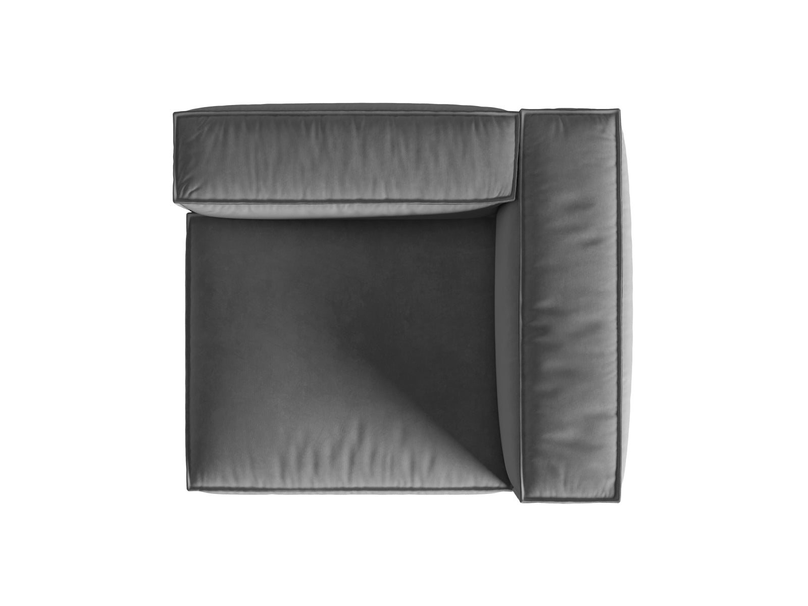 Nuria Velour Modular Sofa rechts 1 Sitzer in Grey-Paris präsentiert im Onlineshop von KAQTU Design AG. Modulares Sofa ist von Micadoni