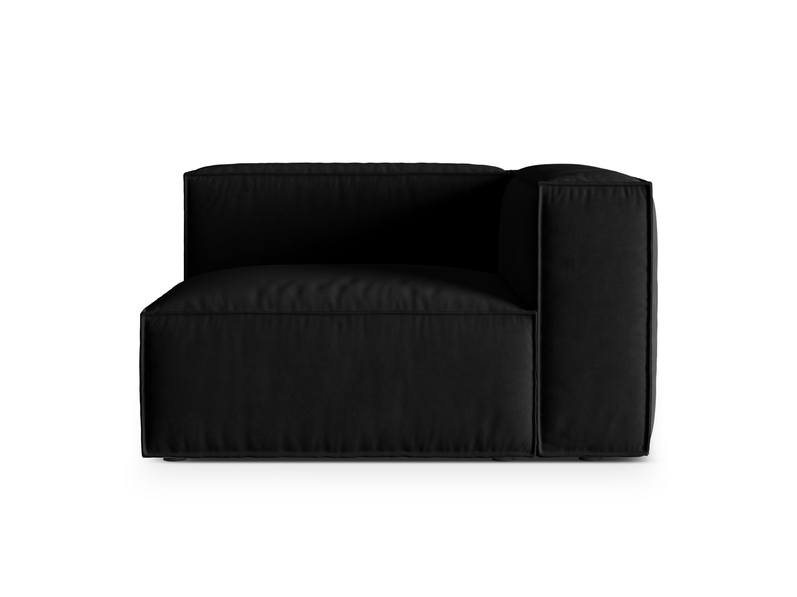 Nuria Velour Modular Sofa rechts 1 Sitzer in Black-Paris präsentiert im Onlineshop von KAQTU Design AG. Modulares Sofa ist von Micadoni