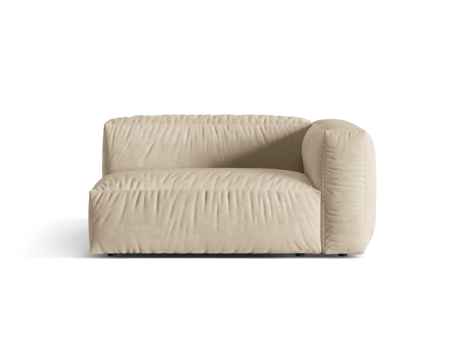 Martina Velour Modul rechts 1 Sitzer in Light Beige präsentiert im Onlineshop von KAQTU Design AG. Modulares Sofa ist von Micadoni