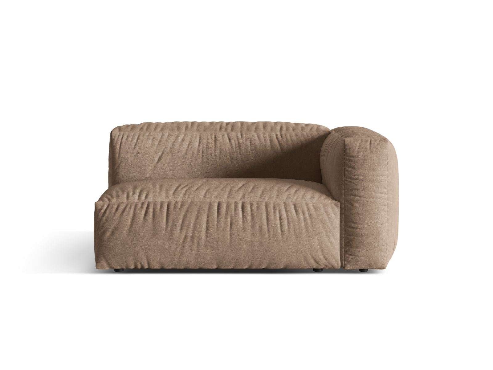 Rechtsseitiges 1-Sitzer-Modul Martina in edlem Dunkelbeige, perfekt für kreative und flexible Sofa-Kombinationen von Micadoni.