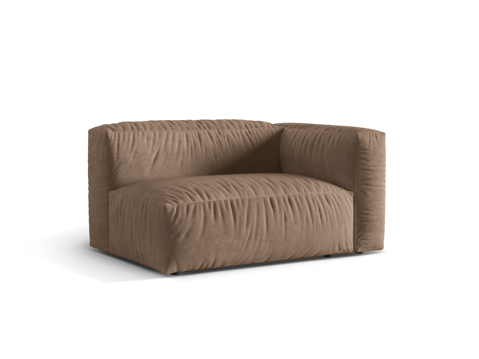 Elegantes 1-Sitzer-Modul Martina in stilvollem Dunkelbeige, ideal für individuelle Sofa-Arrangements und modernes Wohndesign von Micadoni.