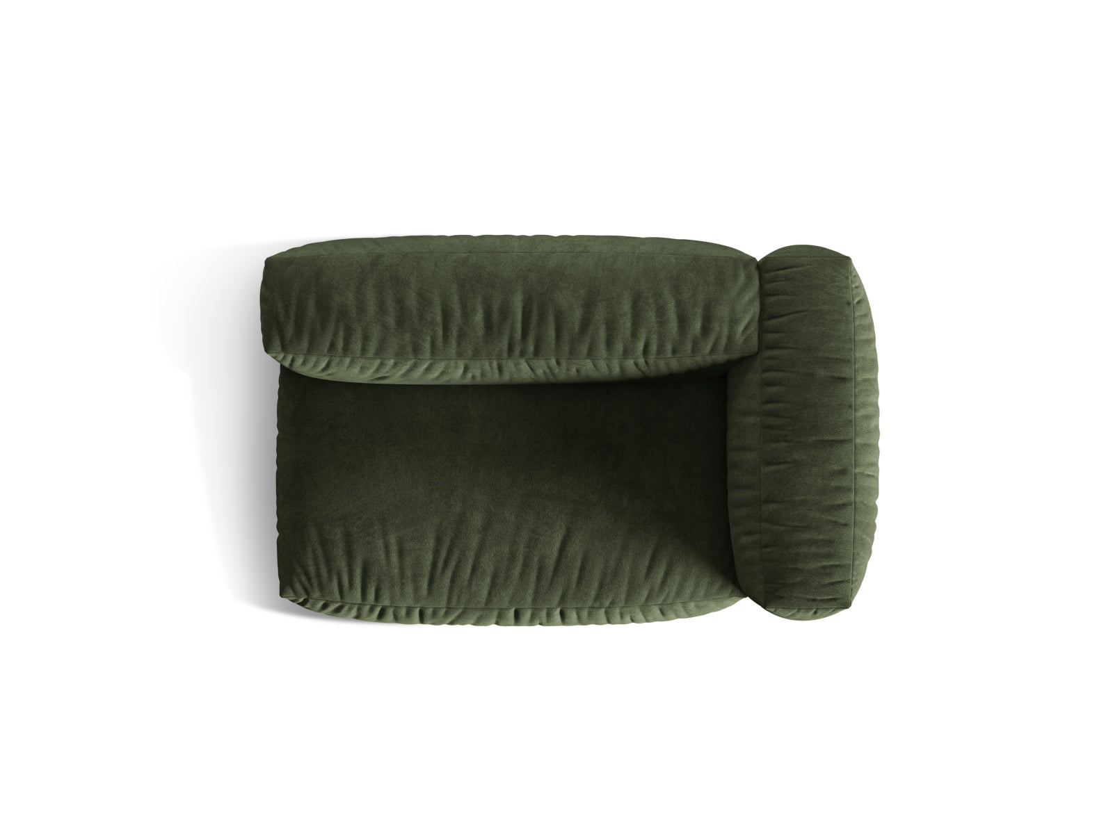 Eleganter rechter 1-Sitzer des Martina Moduls in luxuriösem Veloursgrün, ideal für stilvolle Wohnkonzepte und gemütliche Momente.
