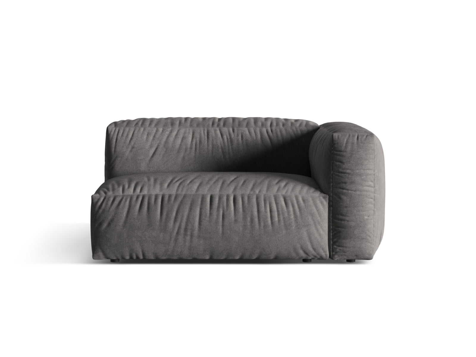 Martina Velour Modul rechts 1 Sitzer in Grey präsentiert im Onlineshop von KAQTU Design AG. Modulares Sofa ist von Micadoni