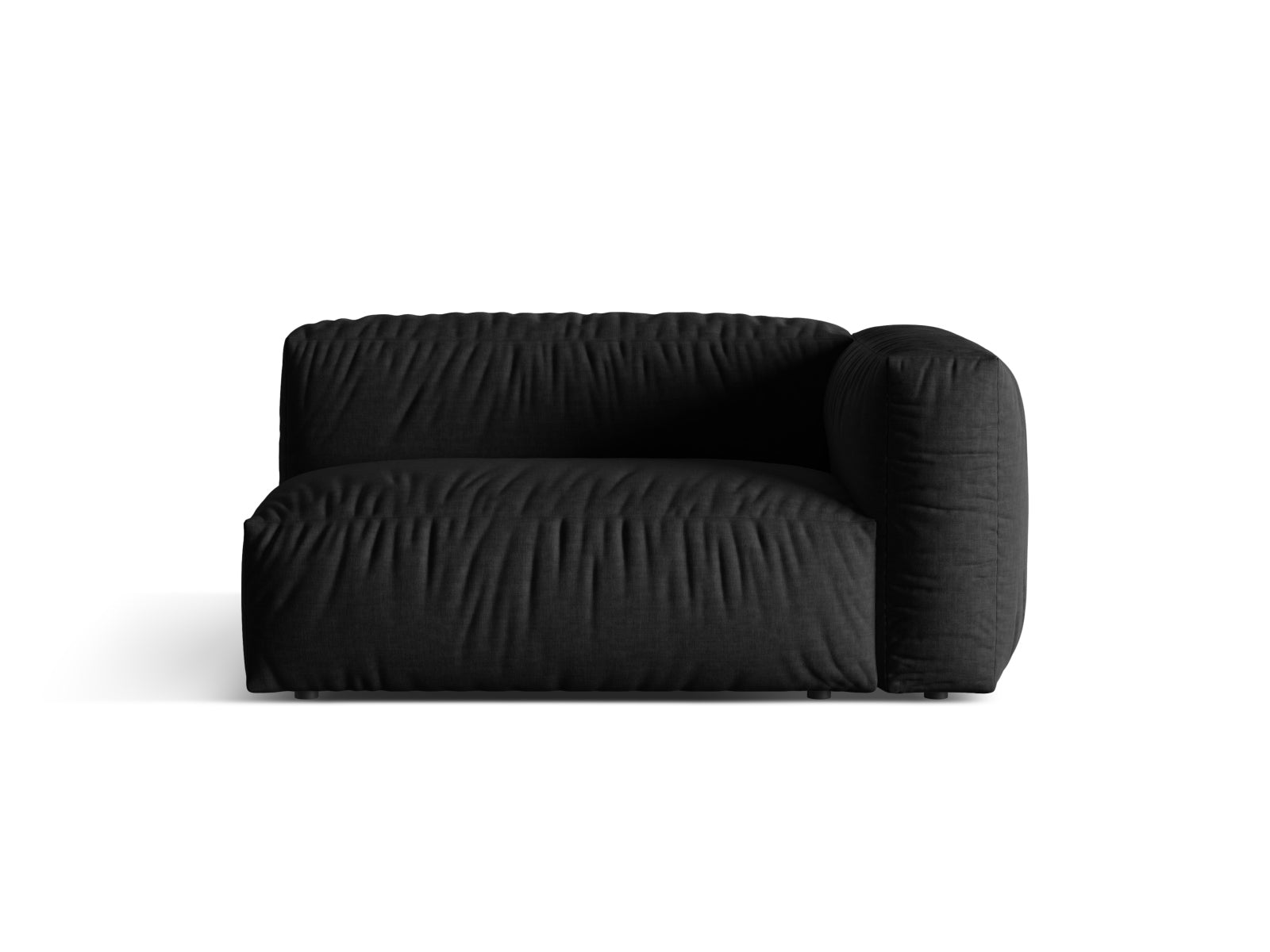 Stylischer rechter 1-Sitzer Martina Modul von Micadoni in edlem Schwarz, perfekt für moderne und flexible Wohnräume.