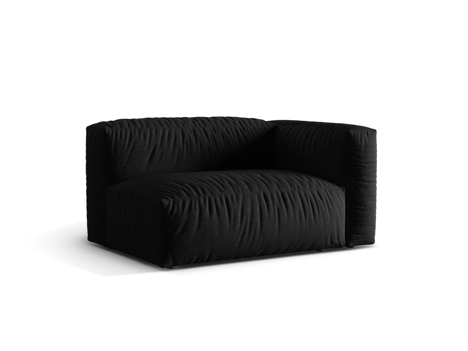 Eleganter 1-Sitzer Martina Modul von Micadoni in zeitlosem Schwarz, ideal für anpassbare Wohnkonzepte und stilvolle Einrichtung.