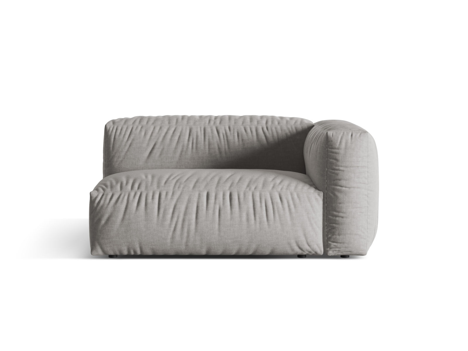 Eleganter rechter 1-Sitzer des Martina Moduls in modernem Grau, ideal für flexible und stilvolle Wohnräume.